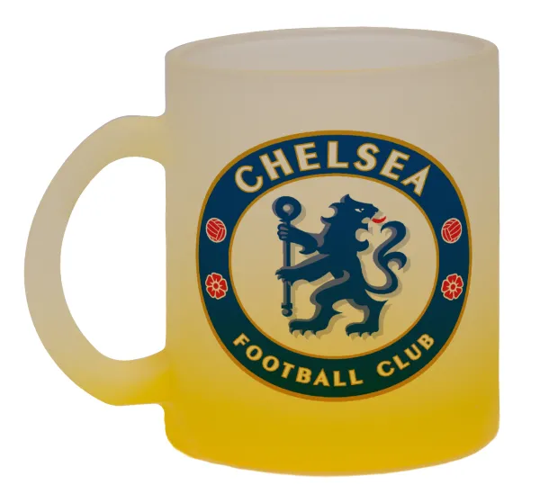 FC Chelsea — Κούπα γυάλινη δίχρωμη με βάση το κίτρινο ματ, 330ml