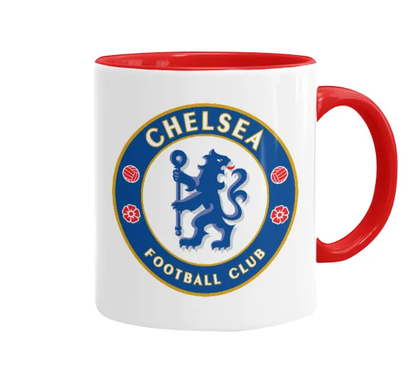 FC Chelsea — Κούπα χρωματιστή κόκκινη, κεραμική, 330ml