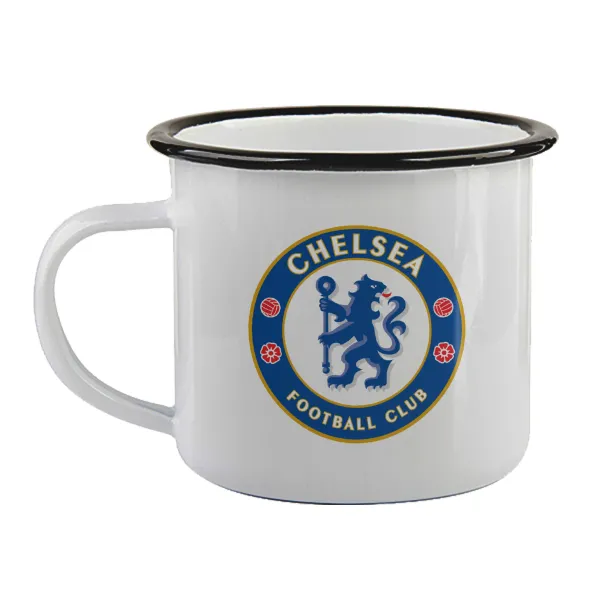 FC Chelsea — Enamel mug with black rim, 360ml