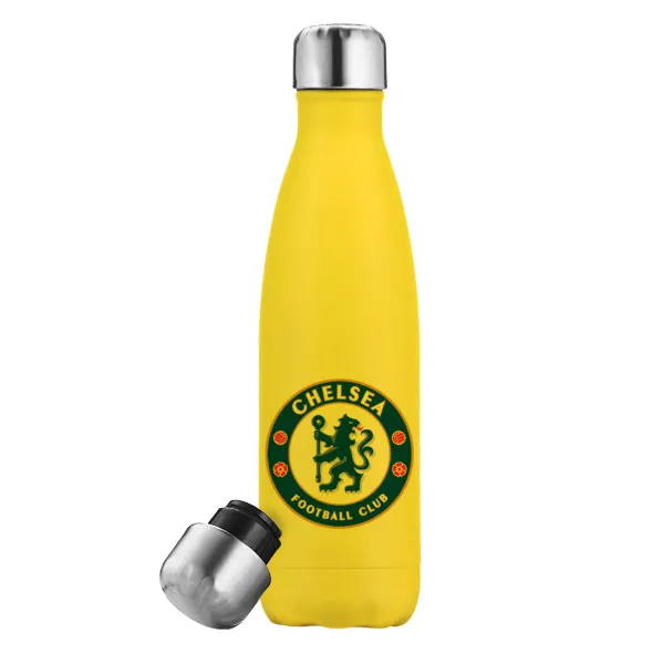 FC Chelsea — Yellow Stainless Steel Metallic Thermos, double-walled, 500ml