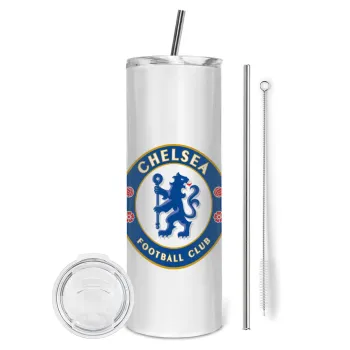 FC Chelsea, Tumbler stainless steel 600ml, with metal straw & cleaning brush