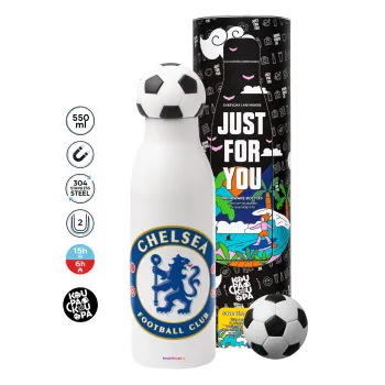 FC Chelsea, Μπάλα ποδοσφαίρου μεταλλικό παγούρι θερμός, διπλού τοιχώματος, 550ml