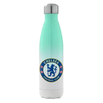 FC Chelsea, Μεταλλικό παγούρι θερμός Πράσινο/Λευκό (Stainless steel), διπλού τοιχώματος, 500ml