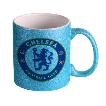 FC Chelsea, Κούπα Σιέλ Glitter που γυαλίζει, κεραμική, 330ml