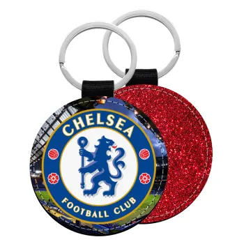 FC Chelsea, Μπρελόκ Δερματίνη, στρογγυλό ΚΟΚΚΙΝΟ (5cm)