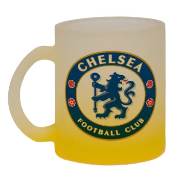FC Chelsea, Κούπα γυάλινη δίχρωμη με βάση το κίτρινο ματ, 330ml
