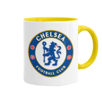 FC Chelsea, Κούπα χρωματιστή κίτρινη, κεραμική, 330ml