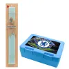 Easter Set, children's snack container BLUE & Easter aromatic flat candle (30cm) (TURQUOISE)