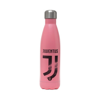 FC Juventus, Μεταλλικό παγούρι θερμός Ροζ Ματ (Stainless steel), διπλού τοιχώματος, 500ml