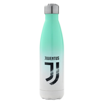 FC Juventus, Μεταλλικό παγούρι θερμός Πράσινο/Λευκό (Stainless steel), διπλού τοιχώματος, 500ml