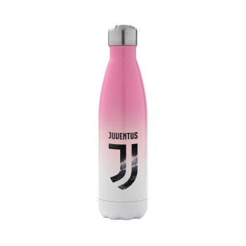 FC Juventus, Μεταλλικό παγούρι θερμός Ροζ/Λευκό (Stainless steel), διπλού τοιχώματος, 500ml