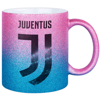 FC Juventus, Κούπα Χρυσή/Μπλε Glitter, κεραμική, 330ml