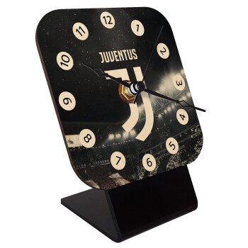 FC Juventus, Quartz Table clock in natural wood (10cm)
