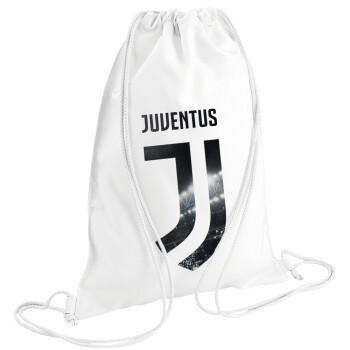 FC Juventus, Τσάντα πλάτης πουγκί GYMBAG λευκή (28x40cm)