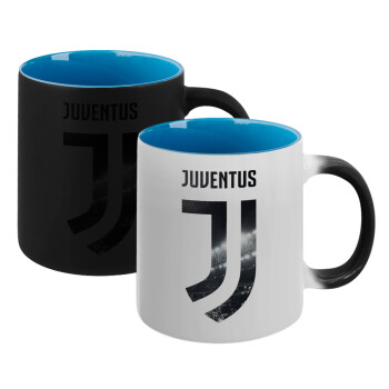 FC Juventus, Κούπα Μαγική εσωτερικό μπλε, κεραμική 330ml που αλλάζει χρώμα με το ζεστό ρόφημα (1 τεμάχιο)