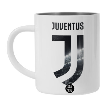 FC Juventus, BIG Mug Stainless steel double wall (450ml, White)