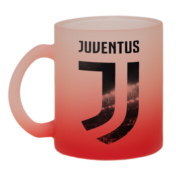 FC Juventus, Κούπα γυάλινη δίχρωμη με βάση το κόκκινο ματ, 330ml