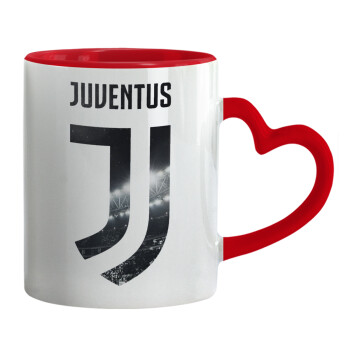 FC Juventus, Mug heart red handle, ceramic, 330ml
