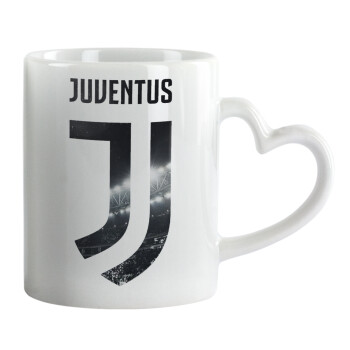 FC Juventus, Κούπα καρδιά χερούλι λευκή, κεραμική, 330ml