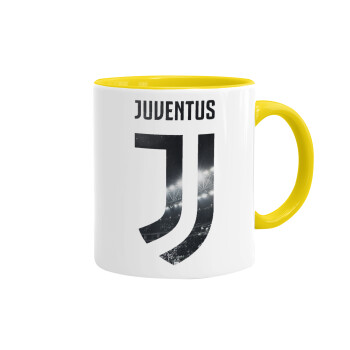 FC Juventus, Κούπα χρωματιστή κίτρινη, κεραμική, 330ml