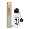 Easter Set, metallic aluminum water bottle (500ml) & scented flat candle (30cm) (TURQUOISE)