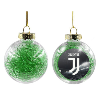 FC Juventus, Χριστουγεννιάτικη μπάλα δένδρου διάφανη με πράσινο γέμισμα 8cm