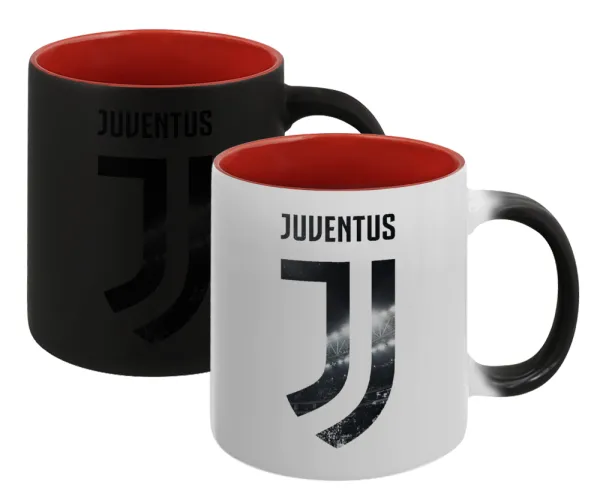 FC Juventus — Κούπα Μαγική εσωτερικό κόκκινο, κεραμική, 330ml που αλλάζει χρώμα με το ζεστό ρόφημα