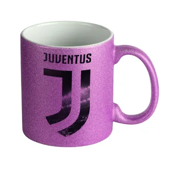 FC Juventus, Κούπα Μωβ Glitter που γυαλίζει, κεραμική, 330ml