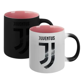 FC Juventus, Κούπα Μαγική εσωτερικό ΡΟΖ, κεραμική 330ml που αλλάζει χρώμα με το ζεστό ρόφημα