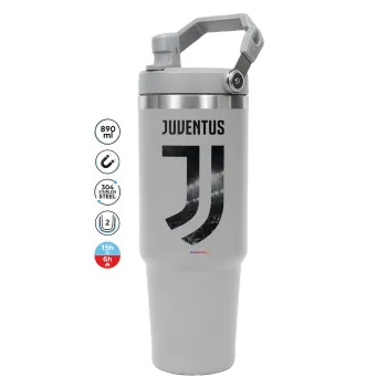 FC Juventus, ΓΚΡΙ χρώματος Θερμός Ανοξείδωτο 890ml (30oz) με χερούλι