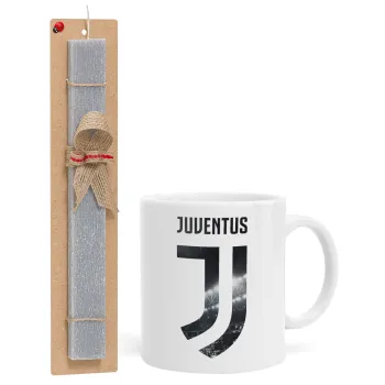 FC Juventus, Easter Set, Ceramic Cup (330ml) & Easter aromatic flat candle (30cm) (GRAY)