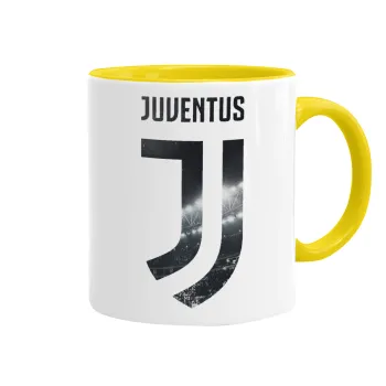 FC Juventus, Κούπα χρωματιστή κίτρινη, κεραμική, 330ml
