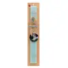 Easter Set, wooden keychain & aromatic flat Easter candle (30cm) (TURQUOISE)