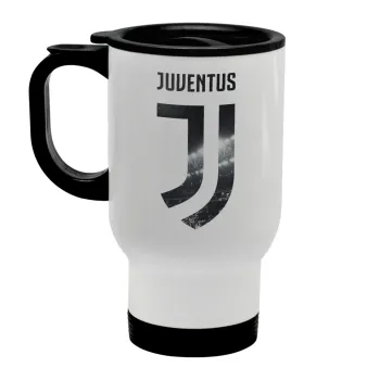FC Juventus, Stainless steel travel mug with lid, double wall white 450ml