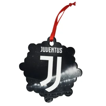 FC Juventus, Christmas ornament snowflake wooden 7.5cm