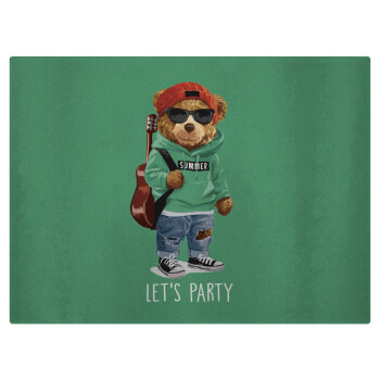 Let's Party Bear, Επιφάνεια κοπής γυάλινη (38x28cm)