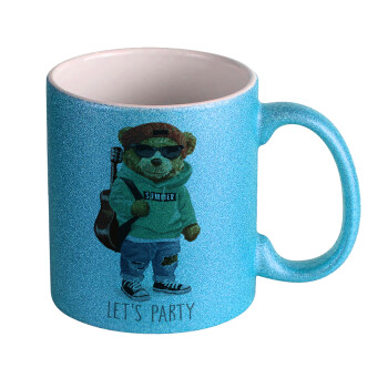 Let's Party Bear, Κούπα Σιέλ Glitter που γυαλίζει, κεραμική, 330ml