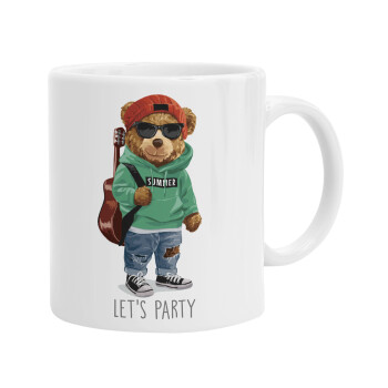 Let's Party Bear, Ceramic coffee mug, 330ml (1pcs)