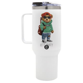 Let's Party Bear, Mega Stainless steel Tumbler with lid, double wall 1,2L