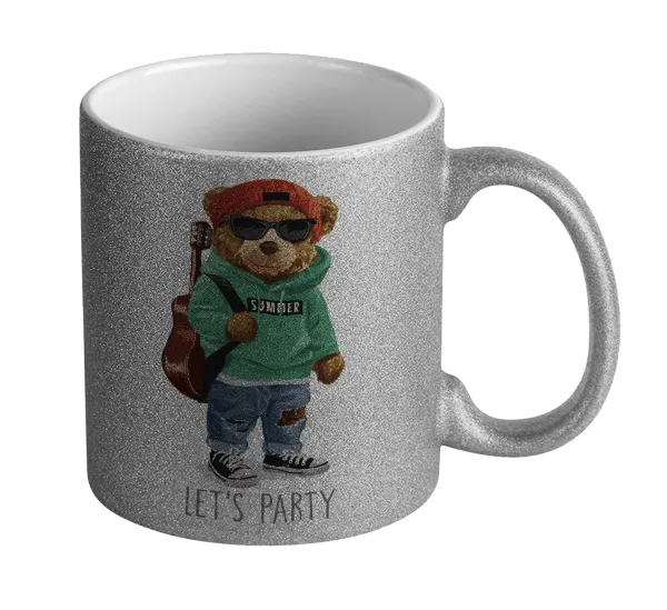 Let's Party Bear — Glitter Ασημένια