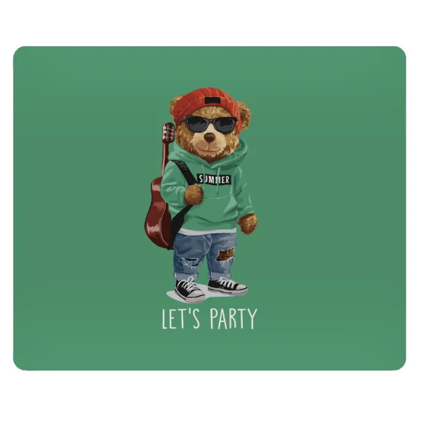 Let's Party Bear — Mousepad rect 23x19cm