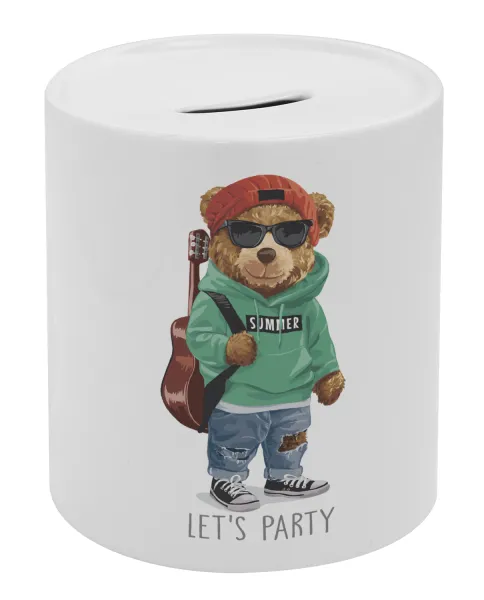 Let's Party Bear — Porcelain money box with stopper