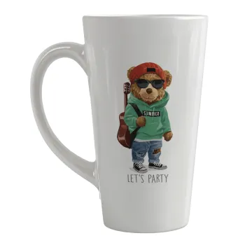 Let's Party Bear, Κούπα κωνική Latte Μεγάλη, κεραμική, 450ml