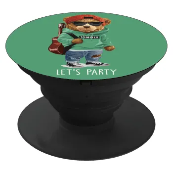 Let's Party Bear, Phone Holders Stand  Μαύρο Βάση Στήριξης Κινητού στο Χέρι