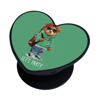 Let's Party Bear, Phone Holders Stand  καρδιά Μαύρο Βάση Στήριξης Κινητού στο Χέρι