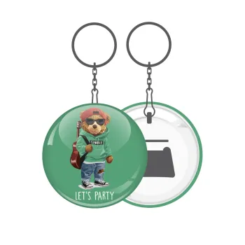 Let's Party Bear, Μπρελόκ μεταλλικό 5cm με ανοιχτήρι