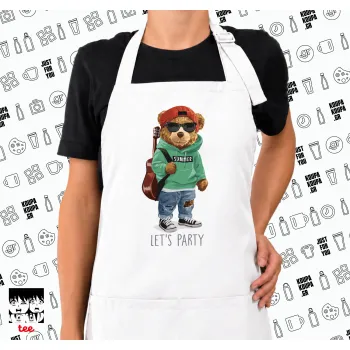 Let's Party Bear, Ποδιά μακριά Σεφ ολόσωμη με τσέπες white (ΕΝΗΛΙΚΩΝ)