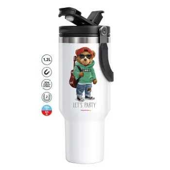 Let's Party Bear, Mega Tumbler με καπάκι, διπλού τοιχώματος (θερμό) 1,2L