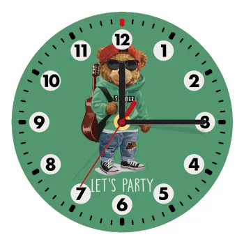 Let's Party Bear, Wooden wall clock (20cm)