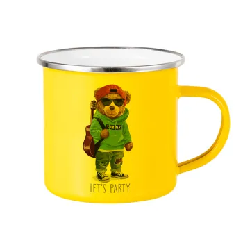 Let's Party Bear, Κούπα Μεταλλική εμαγιέ Κίτρινη 360ml
